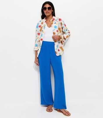 Bright Blue Wide Leg Trousers