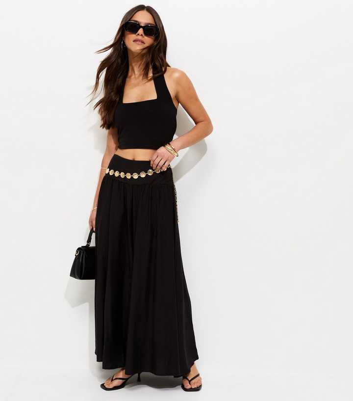 Petite Black Palazzo Wide Leg Trousers