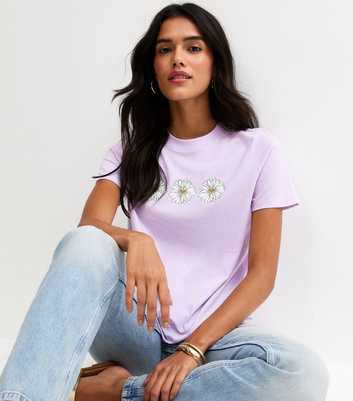 Lilac Daisy Print T-Shirt