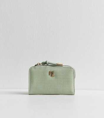 Green Lizard Embossed Logo Plaque Purse