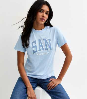 Light Blue Cotton San Francisco Logo T-Shirt