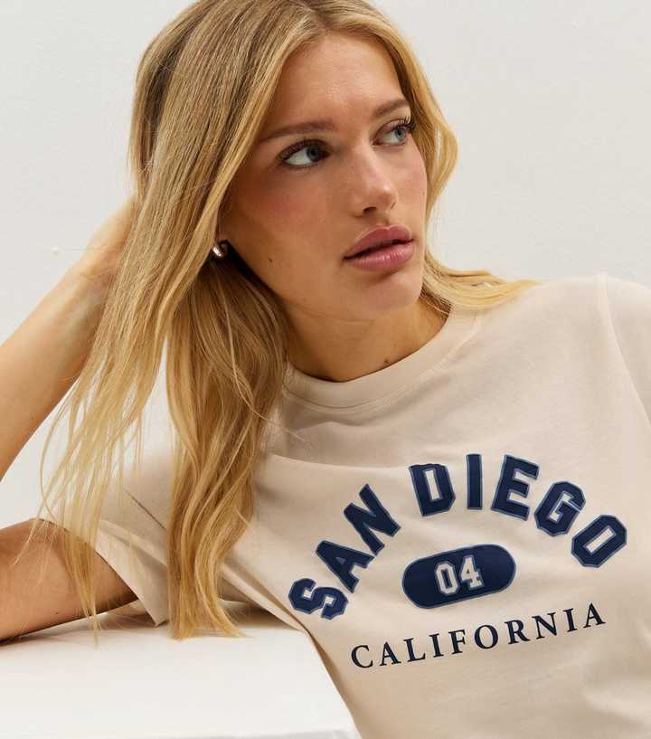 Off White Cotton San Diego Logo T-Shirt
