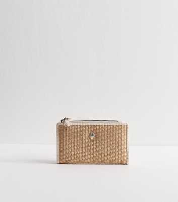 Stone Raffia-Look Shell Charm Purse