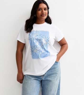 Curves White Foil Flower T-Shirt