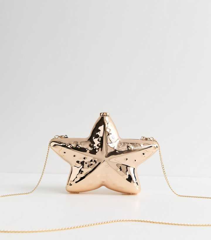 Gold Tone Starfish Box Clutch