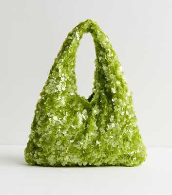 Bright Green Sequinned Grab Bag
