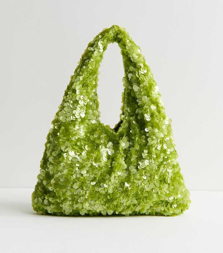 Bright Green Sequinned Grab Bag