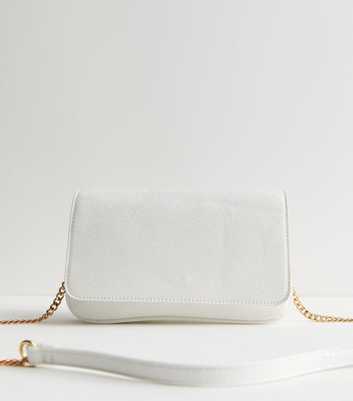 White Shimmer Clutch Bag