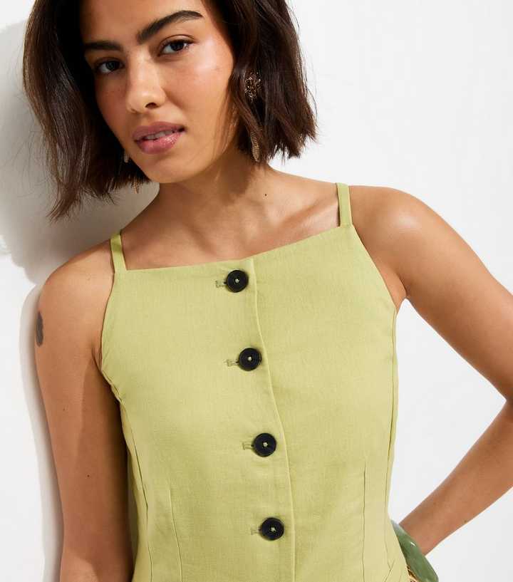 green green dress twenty buttons and a strap Forest Green Button Front Detail Bodycon Midi Dress – AX Paris main image 0