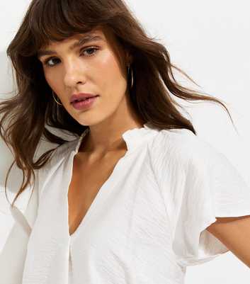 Tall Cream Flutter Sleeve Blouse