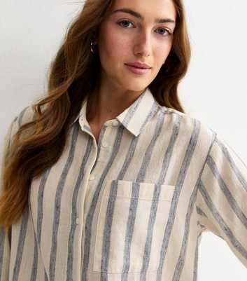 Tall Blue Cotton Striped Long Sleeve Shirt