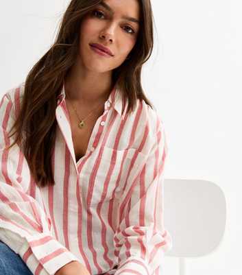 Petite Pink Striped Long Sleeve Shirt