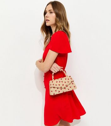 Stone Cherry Embroidered Top Handle Bag | New Look
