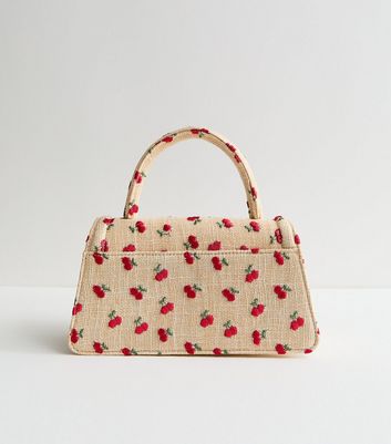 Stone Cherry Embroidered Top Handle Bag | New Look