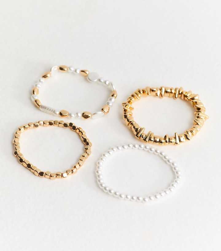 Pack of 4 Mixed Beaded Stretch Bracelets