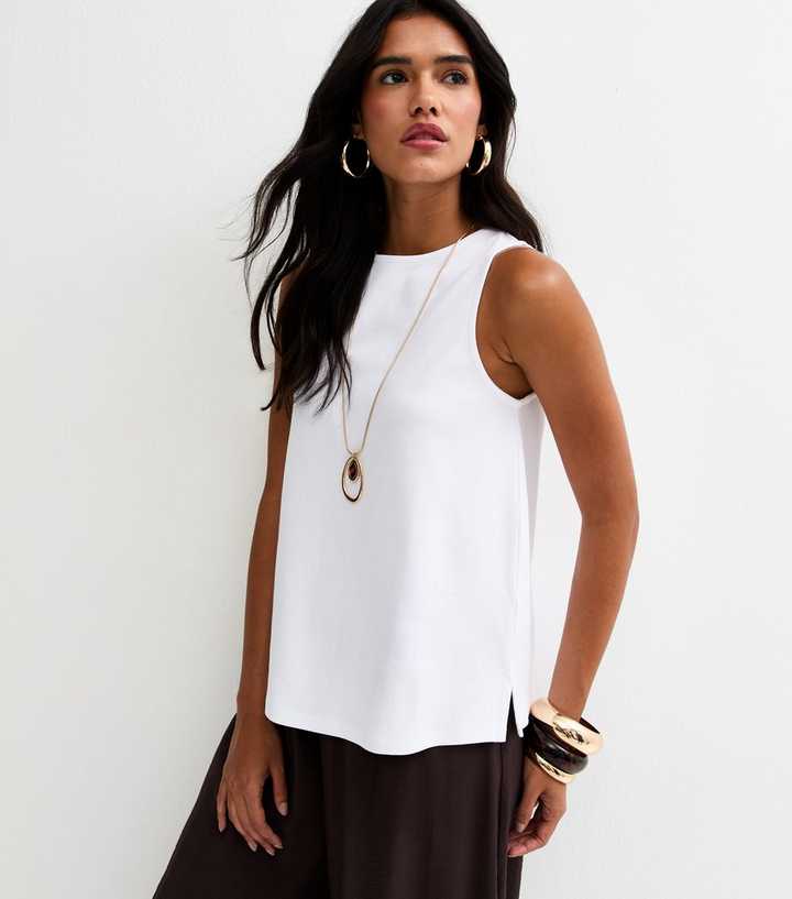Premium White Jersey Tank Top