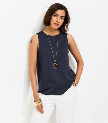 Premium Navy Jersey Tank Top