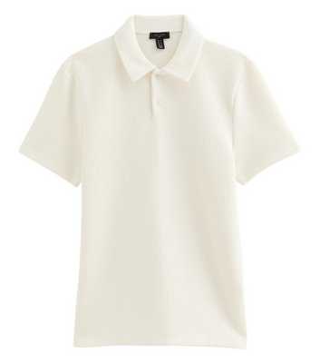 Off White Short Sleeve Textured Regular Polo Shirt