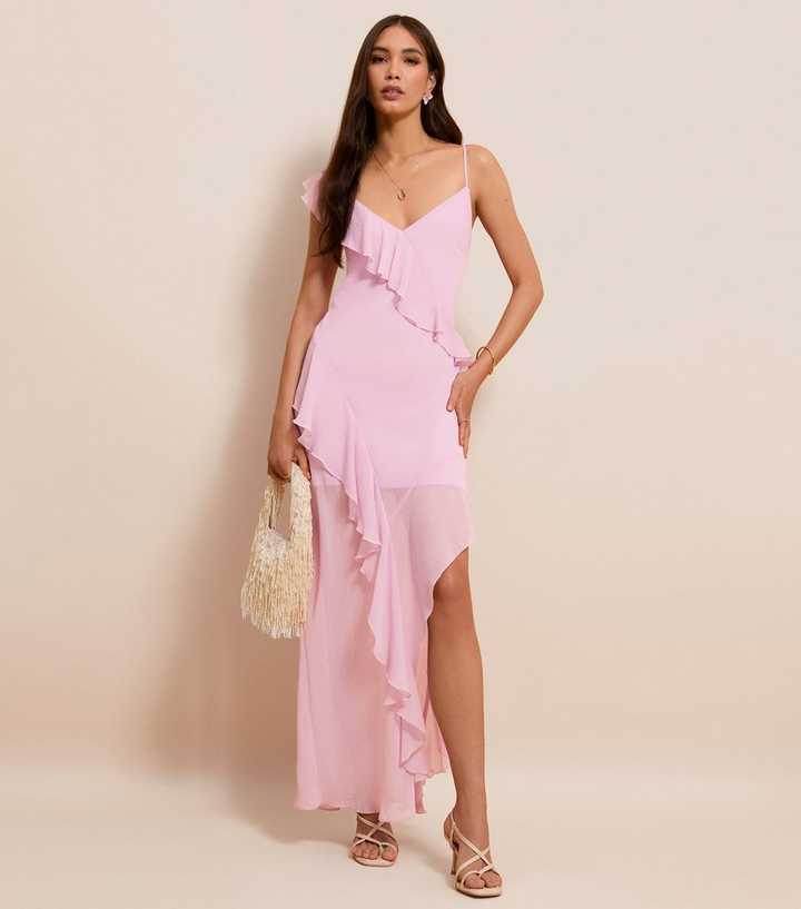 midi dress with slits on the side Amaya Side Slit Satin Midi Dress – honey