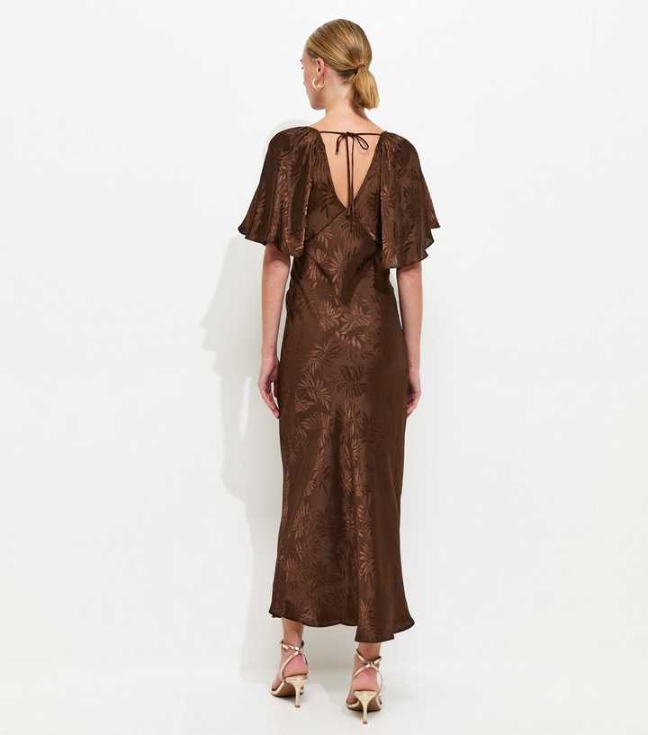 marge simpson wearing brown dress Jacquard Slouch Dress – Amsale main image 0