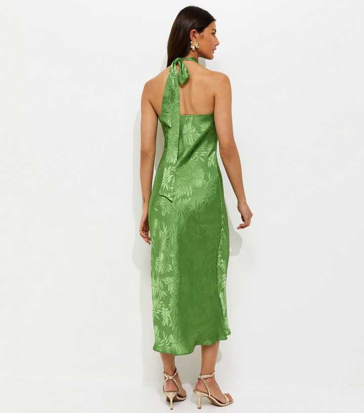 green palm leaf maxi dress Major Flair Maxi Dress in Palm Leaf Green main image 1