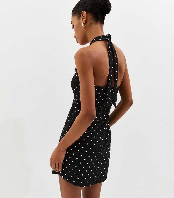 new look halter dress New Look Women's Black Cowl Halterneck Midi Dress