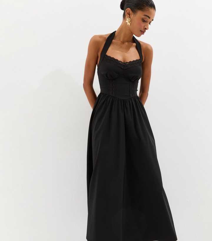 sachin and babi light blue dress Lace Embroidery Anglaise Maxi Dress In Black | FS Collection main image 0