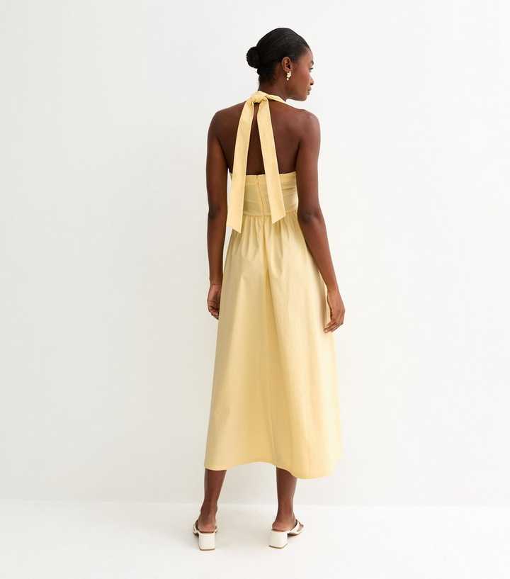 slim fit dress slacks Yellow Midi Dress Halter Neck main image 0
