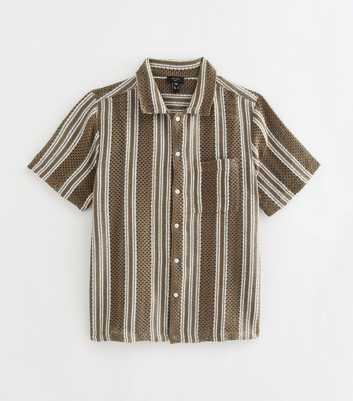 Light Khaki Textured Stripe Shirt