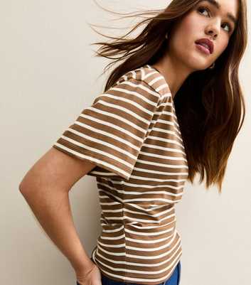 Brown Striped Corset Top