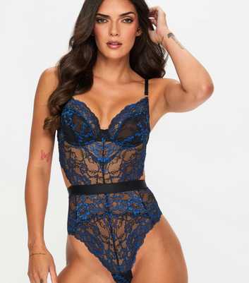 Ann Summers Black and Blue Hold Me Tight Bodysuit