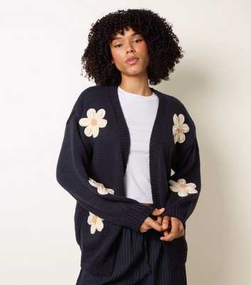 Blue Vanilla Navy Daisy Knit Cardigan