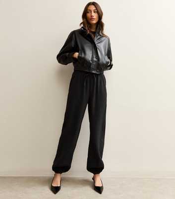 Tall Black Drawstring Cuffed Joggers