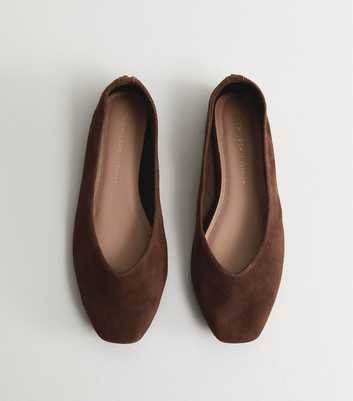 Premium Real Leather Brown High Vamp Ballerina Pumps