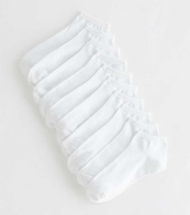 Pack of 10 White Trainer Socks