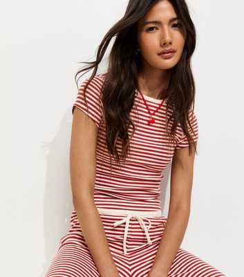 Red Striped Baby Tee T-Shirt