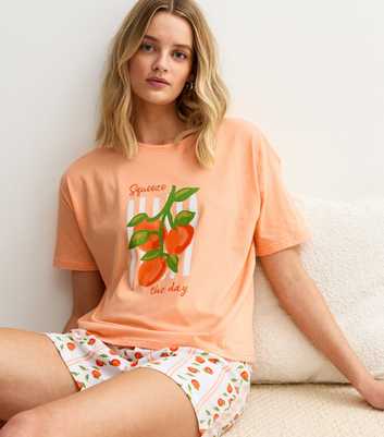 Orange Orange Fruit T-Shirt and Shorts Pyjama Set