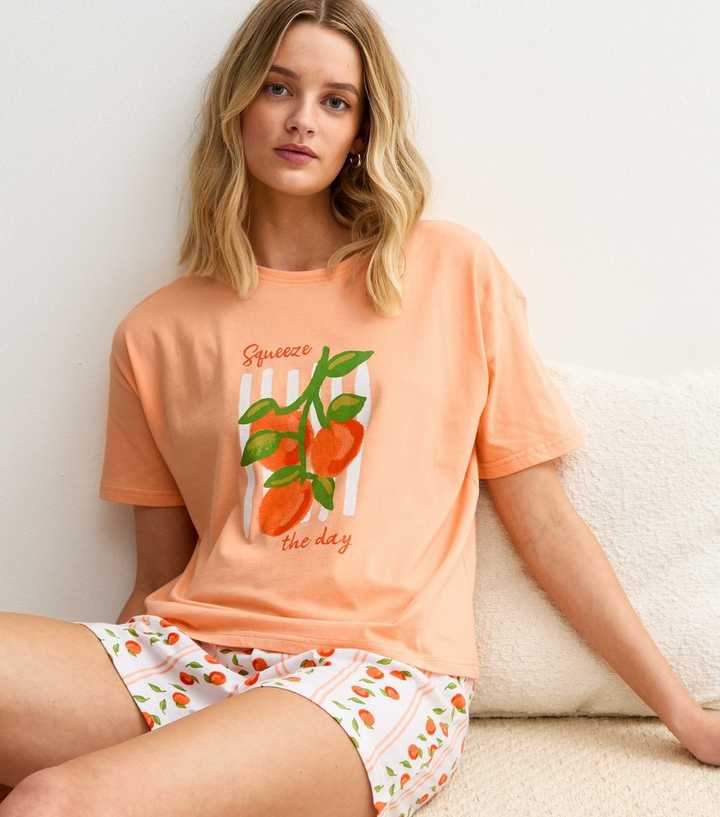 Orange Orange Fruit T-Shirt and Shorts Pyjama Set