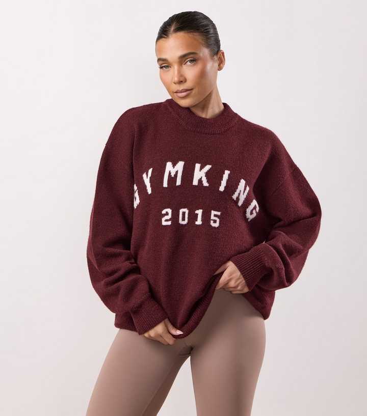Gym King Burgundy Restore Knit Crew Neck Sweatshirt