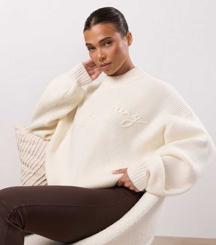 Gym King Cream Rib Knit Sweatshirt