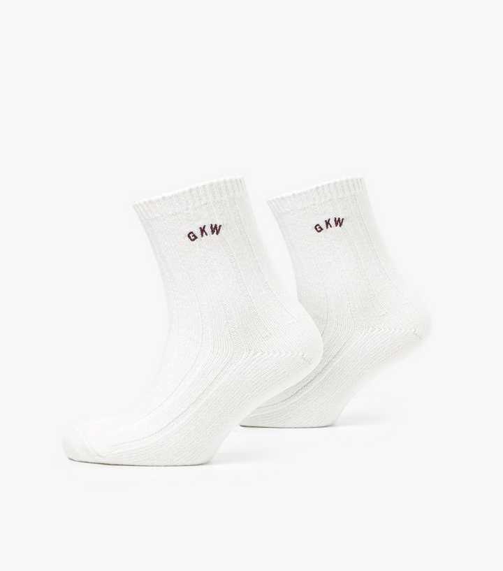 Gym King White Knitted Socks