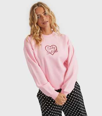 Custard Clothing Pink Embroidered Lucky Girl Club Sweatshirt