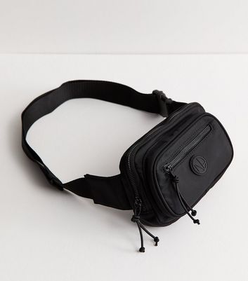 Black Woven Zipped Belt Bag | New Look