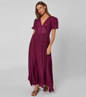 Urban Bliss Burgundy Button Front Maxi Dress
