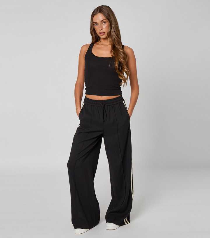 Urban Bliss Black Taped Side Wide Leg Trousers