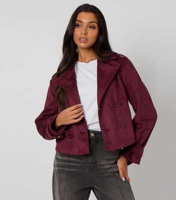 Urban Bliss Dark Purple Faux Suede Jacket