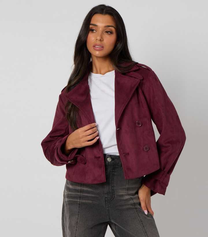Urban Bliss Dark Purple Faux Suede Jacket