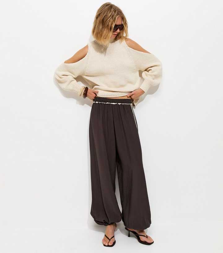 Dark Brown Cuffed Leg Trousers
