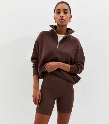 Dark Brown Seamless Cycling Short