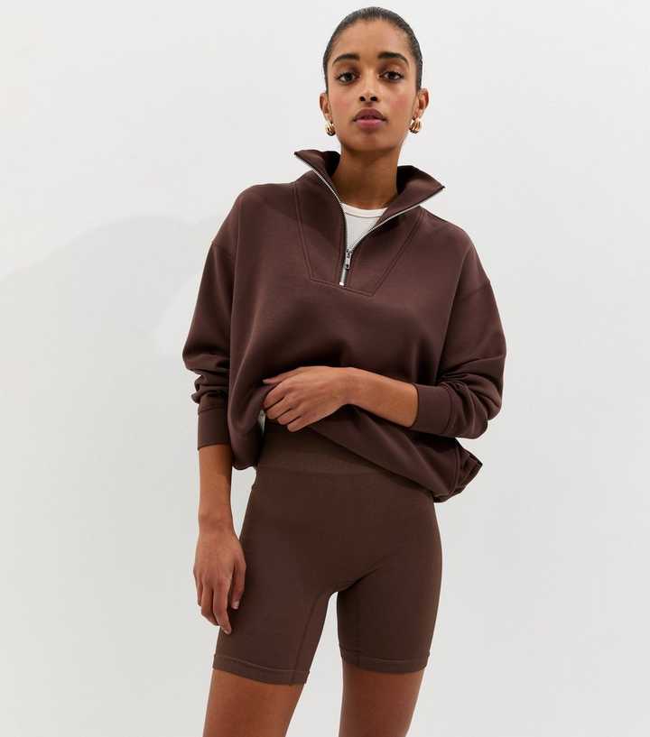 Dark Brown Seamless Cycling Short